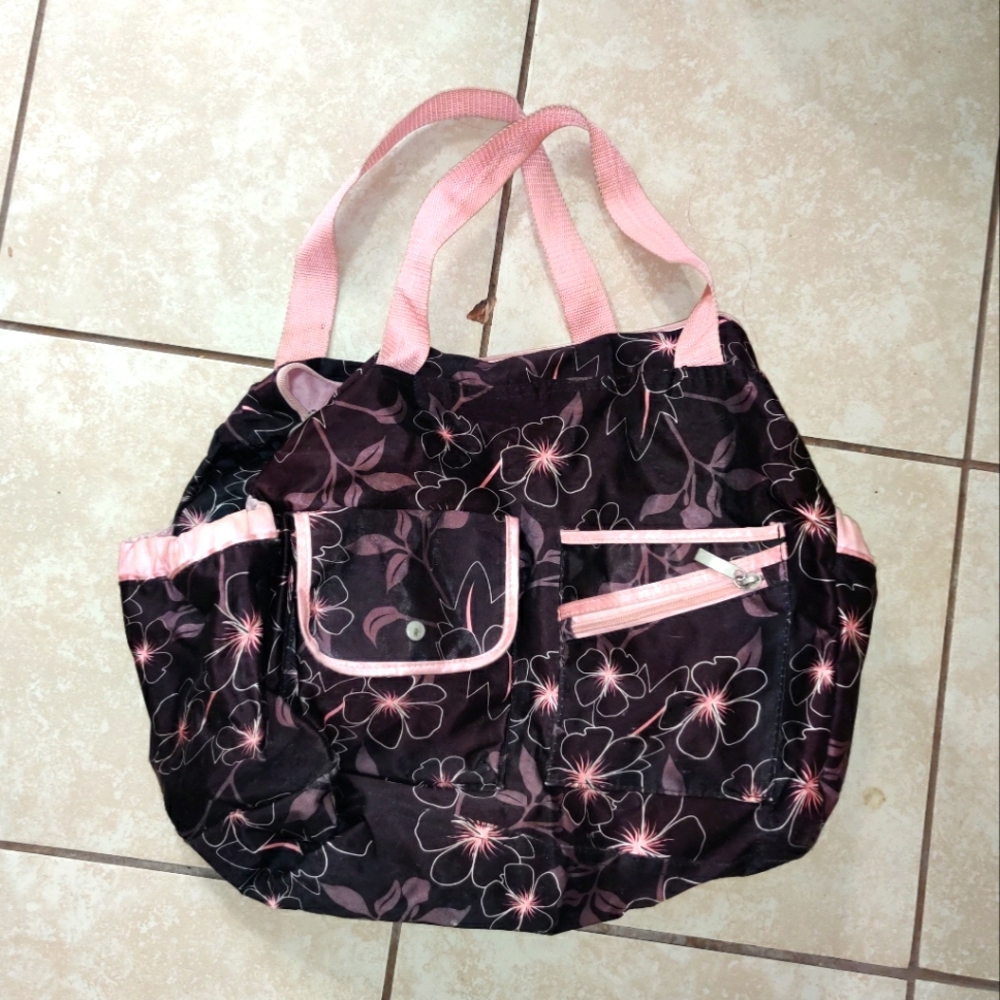 Hawaiian Floral Flower Satchel Backpack Tote Book Bag Shoulder Travel